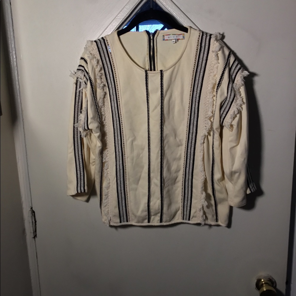 Cotton fringe sweater